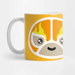 Cute mexican masked wrestler kawaii cartoon orange fire lucha libre merch Mug